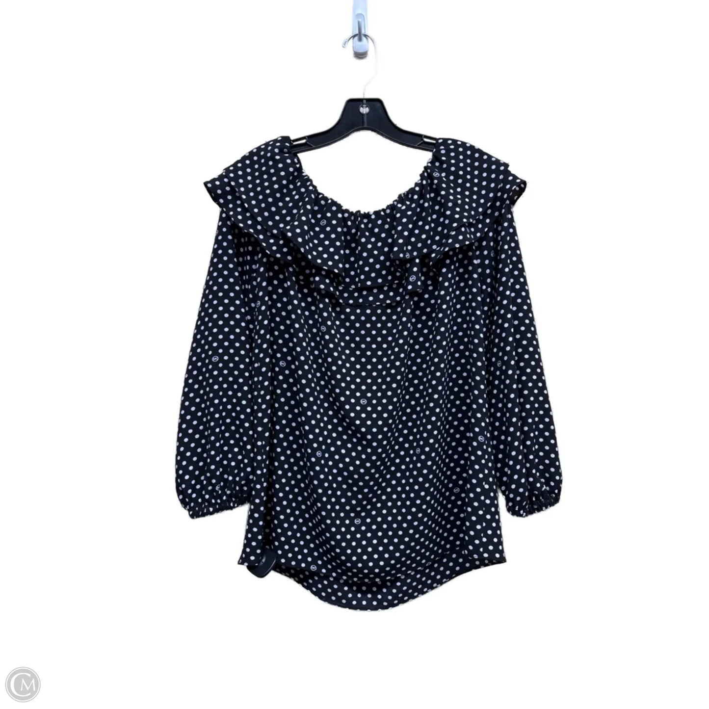 Top Long Sleeve By Michael By Michael Kors In Polkadot Pattern, Size: L