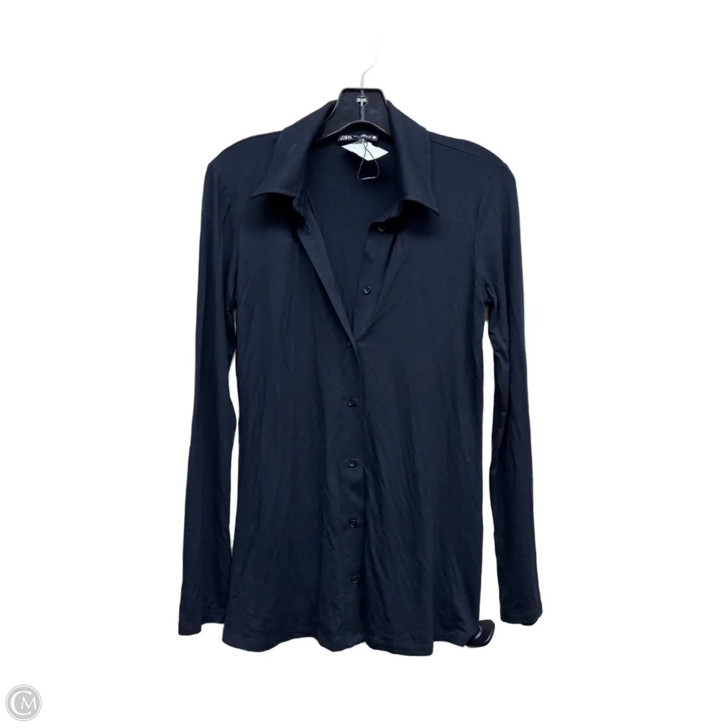 Top Long Sleeve By Zara In Black, Size: S