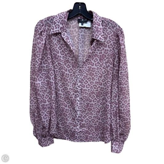 Top Long Sleeve By 7 For All Mankind In Animal Print, Size: S