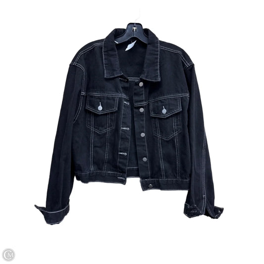 Jacket Denim By Shein In Black Denim, Size: L