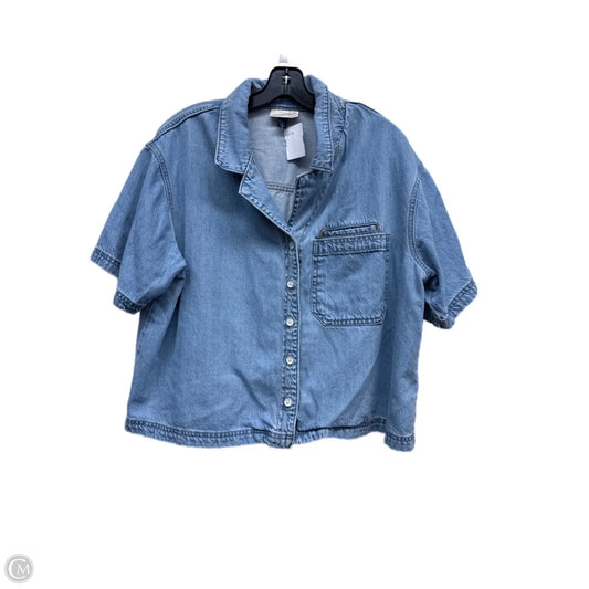 Top Short Sleeve By Universal Thread In Blue Denim, Size: L