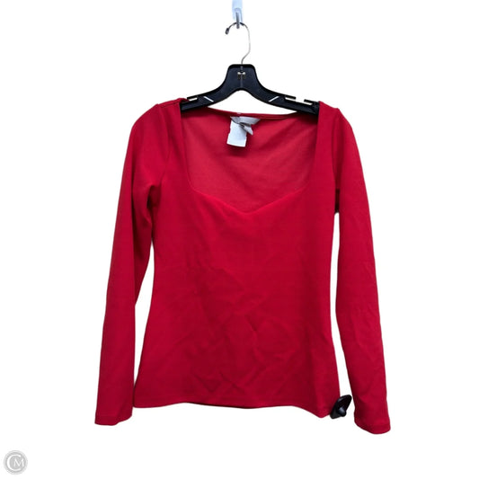 Top Long Sleeve By H&m In Red, Size: S