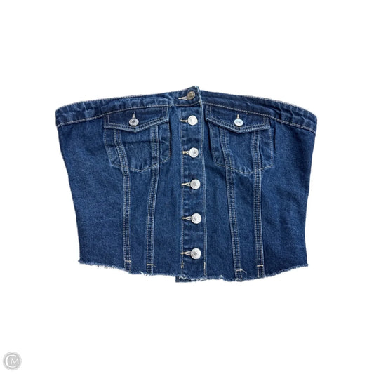 Top Sleeveless By Clothes Mentor In Blue Denim