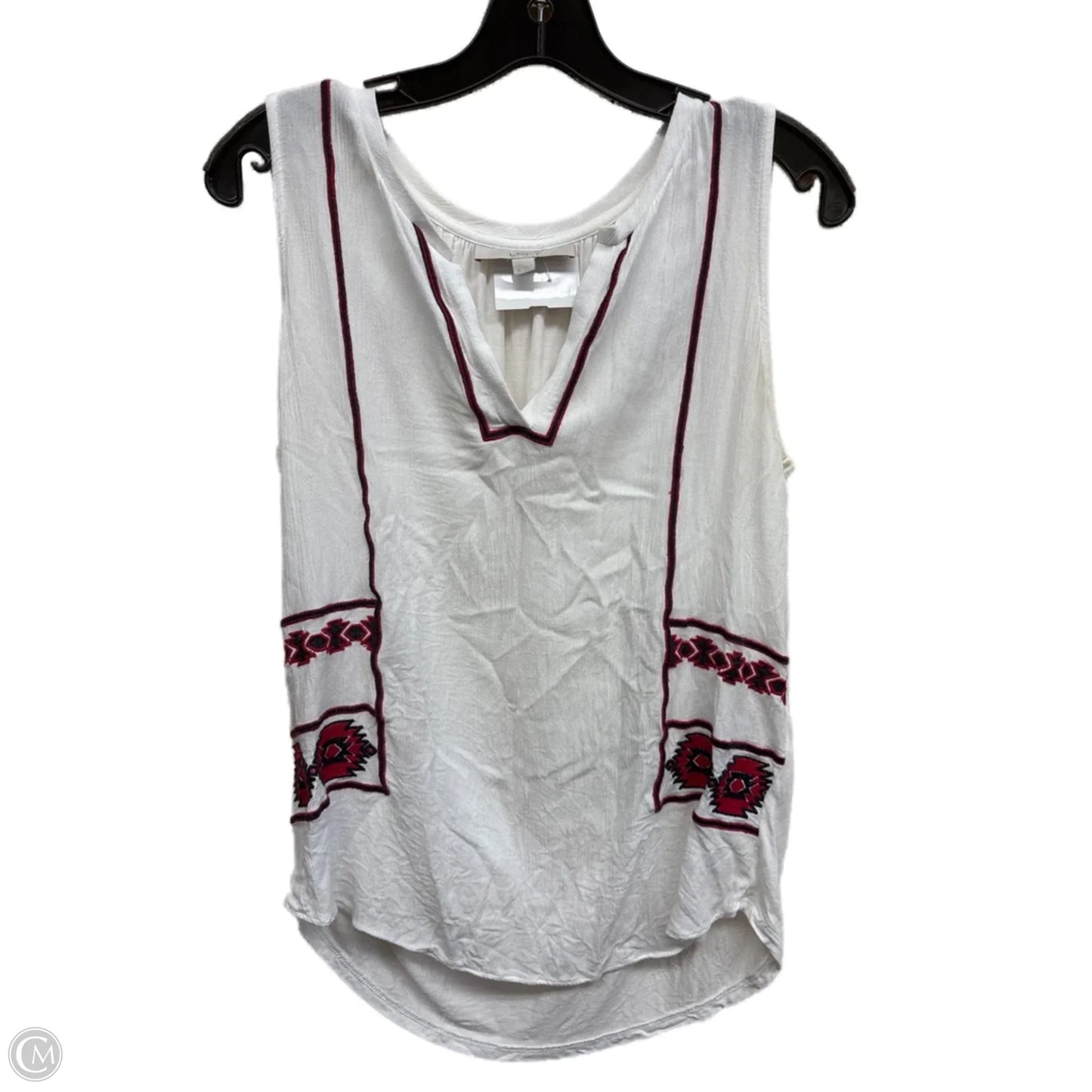 Top Sleeveless By Loft In White, Size: M