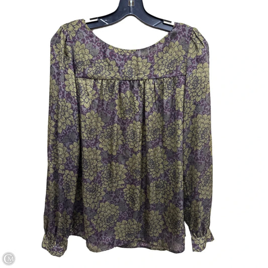 Top Long Sleeve By Loft In Multi-colored, Size: M