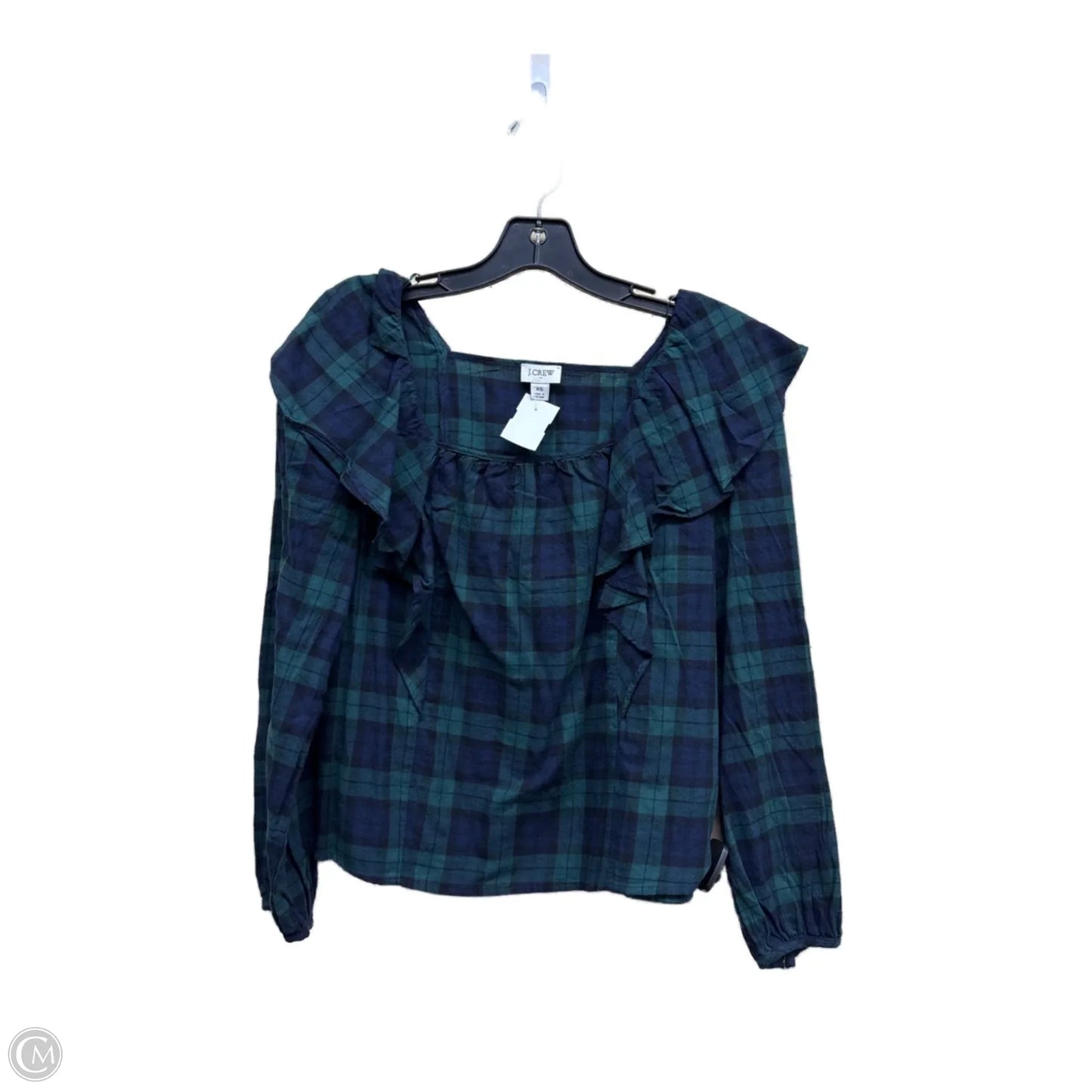 Top Long Sleeve By J. Crew In Plaid Pattern, Size: Xs