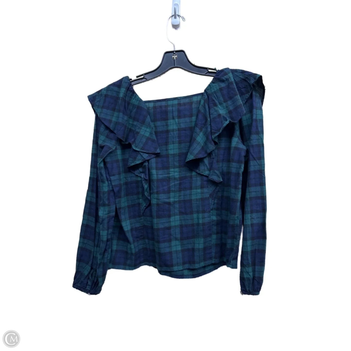 Top Long Sleeve By J. Crew In Plaid Pattern, Size: Xs