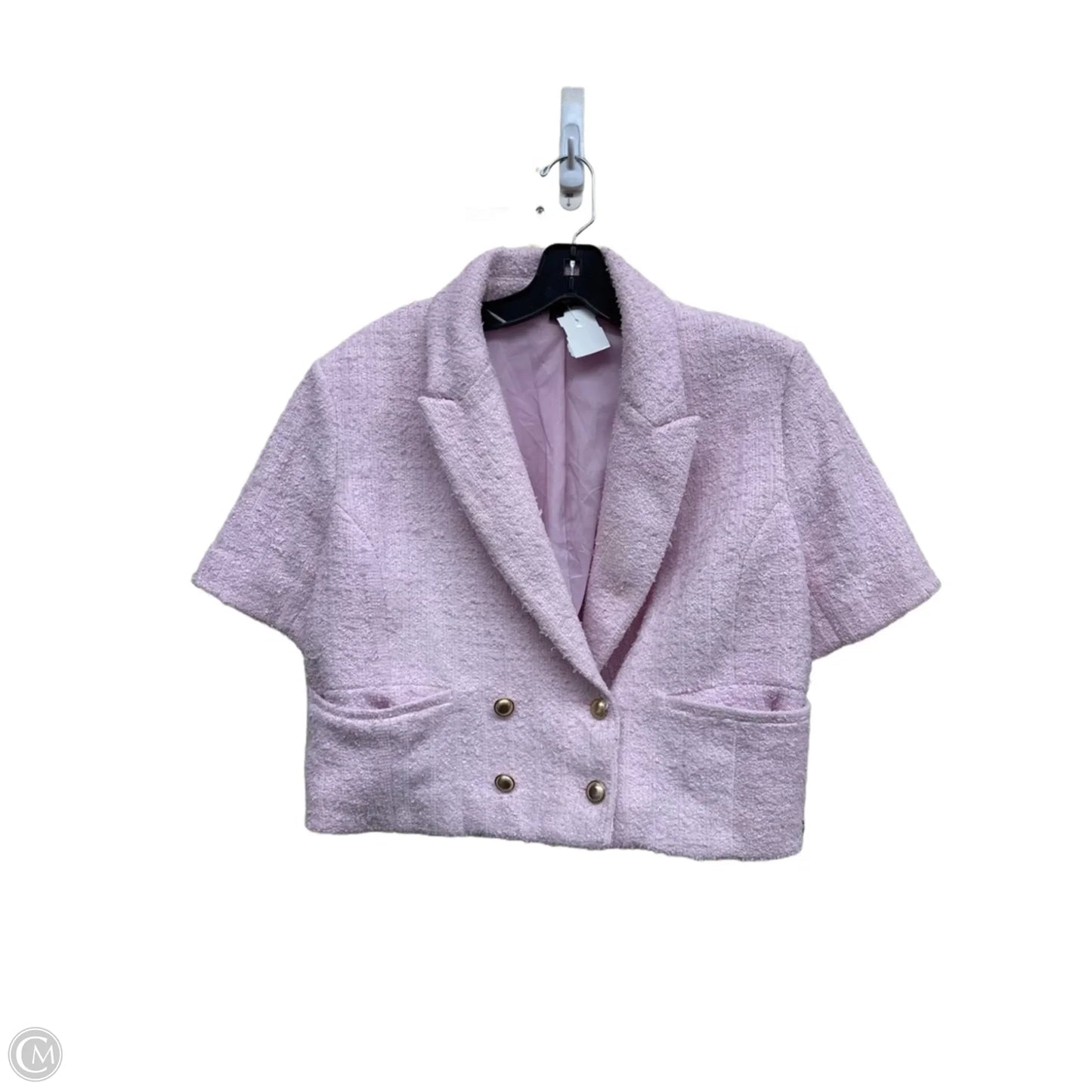 Top Short Sleeve By Express In Pink, Size: L