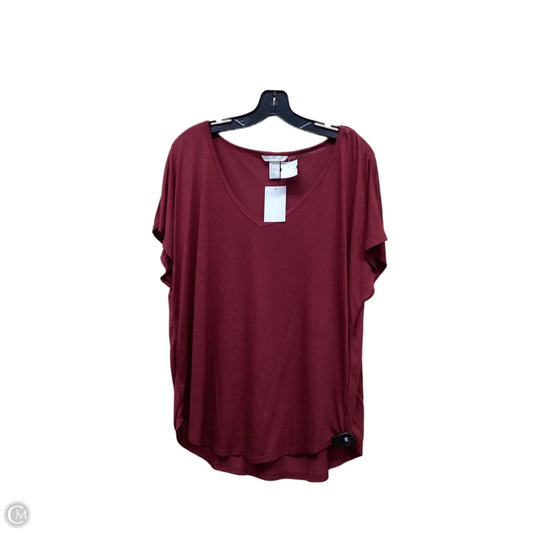Top Short Sleeve By H&m In Maroon, Size: L