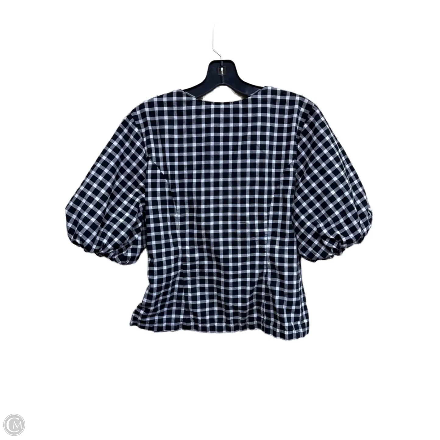 Top Short Sleeve By Ann Taylor In Plaid Pattern, Size: M