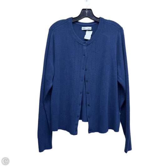 Sweater Cardigan By Croft And Barrow In Blue, Size: L