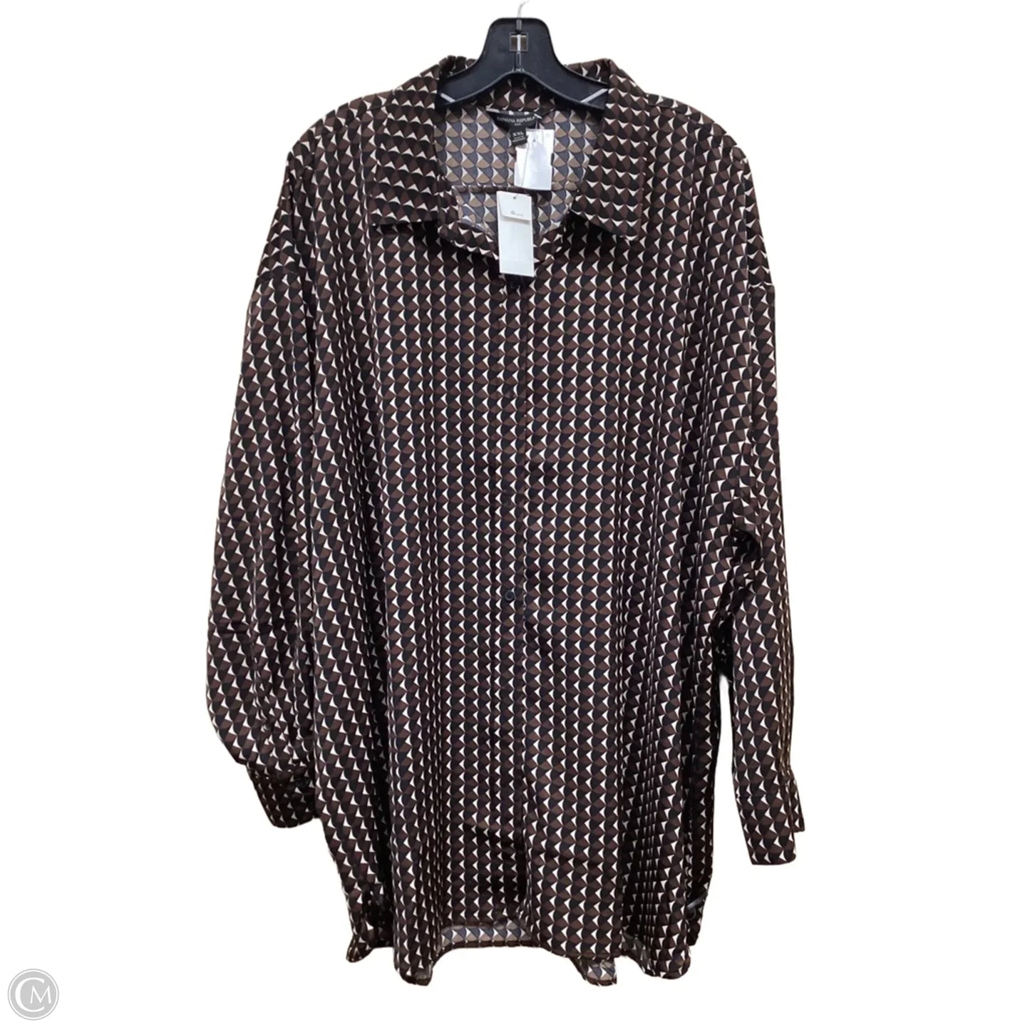 Top Long Sleeve By Banana Republic In Plaid Pattern, Size: Xxl