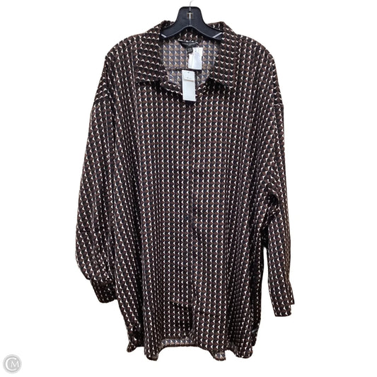 Top Long Sleeve By Banana Republic In Plaid Pattern, Size: Xxl