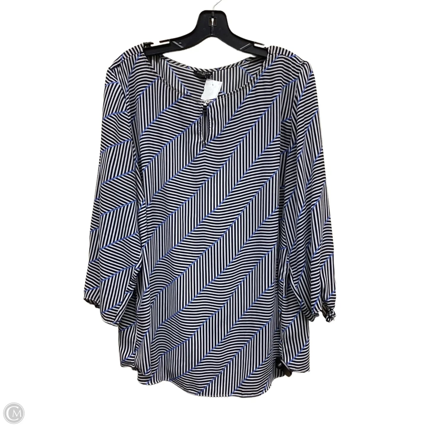 Top Long Sleeve By Talbots In Striped Pattern, Size: 2x