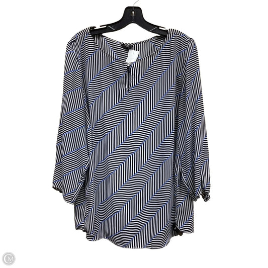 Top Long Sleeve By Talbots In Striped Pattern, Size: 2x