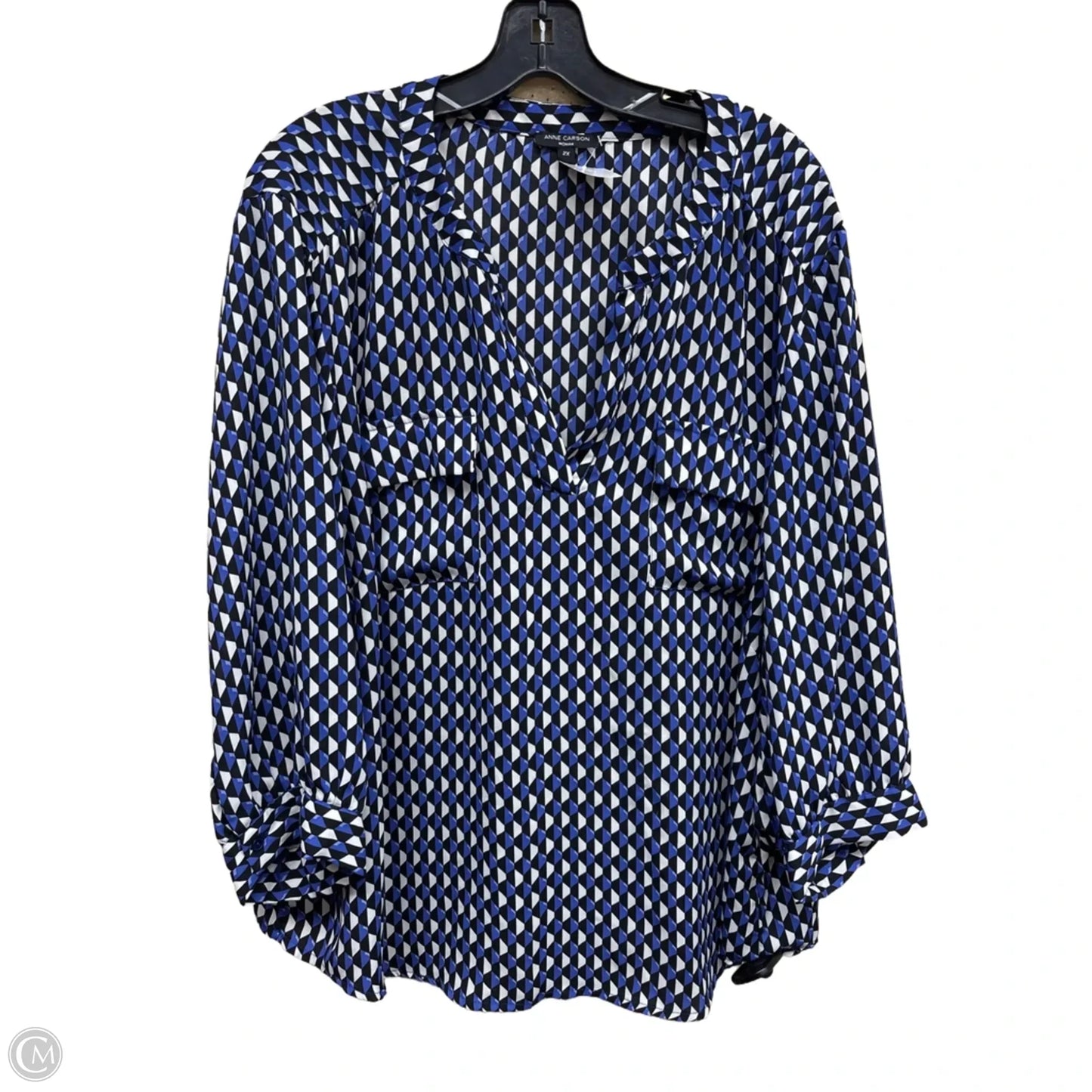 Top Long Sleeve By Anne Carson In Multi-colored, Size: 2x