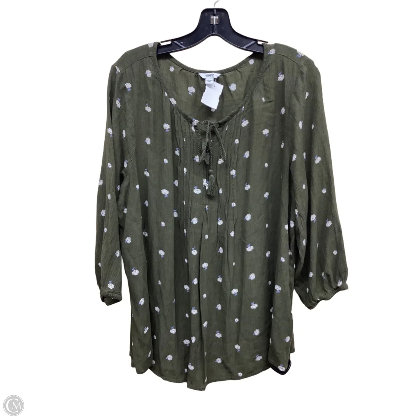 Top Long Sleeve By Sonoma In Green, Size: Xxl