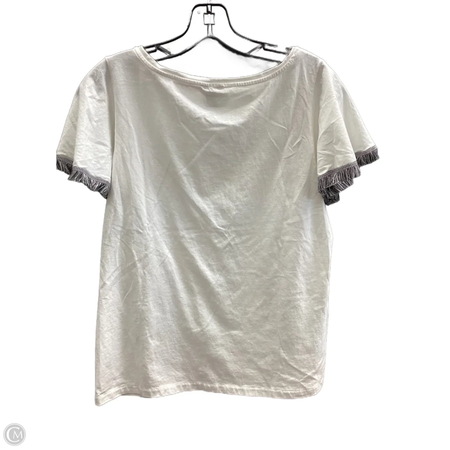 Top Short Sleeve By Ann Taylor In White, Size: M