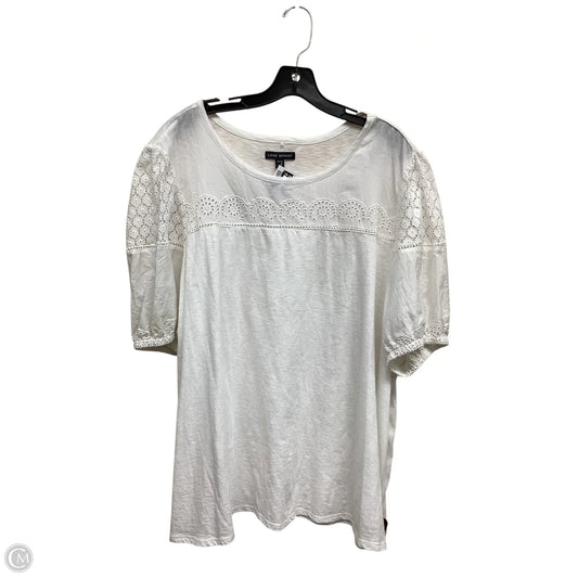 Top Short Sleeve By Lane Bryant In White, Size: 2x