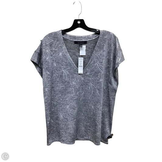 Top Short Sleeve By White House Black Market In Silver, Size: L