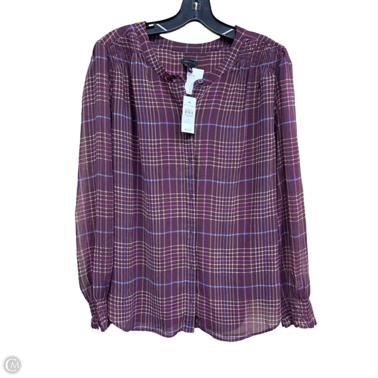 Top Long Sleeve By Ann Taylor In Purple, Size: L