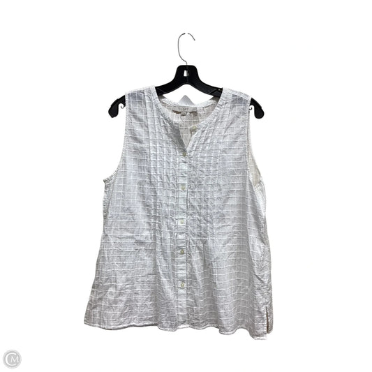 Top Sleeveless By Loft In White, Size: L
