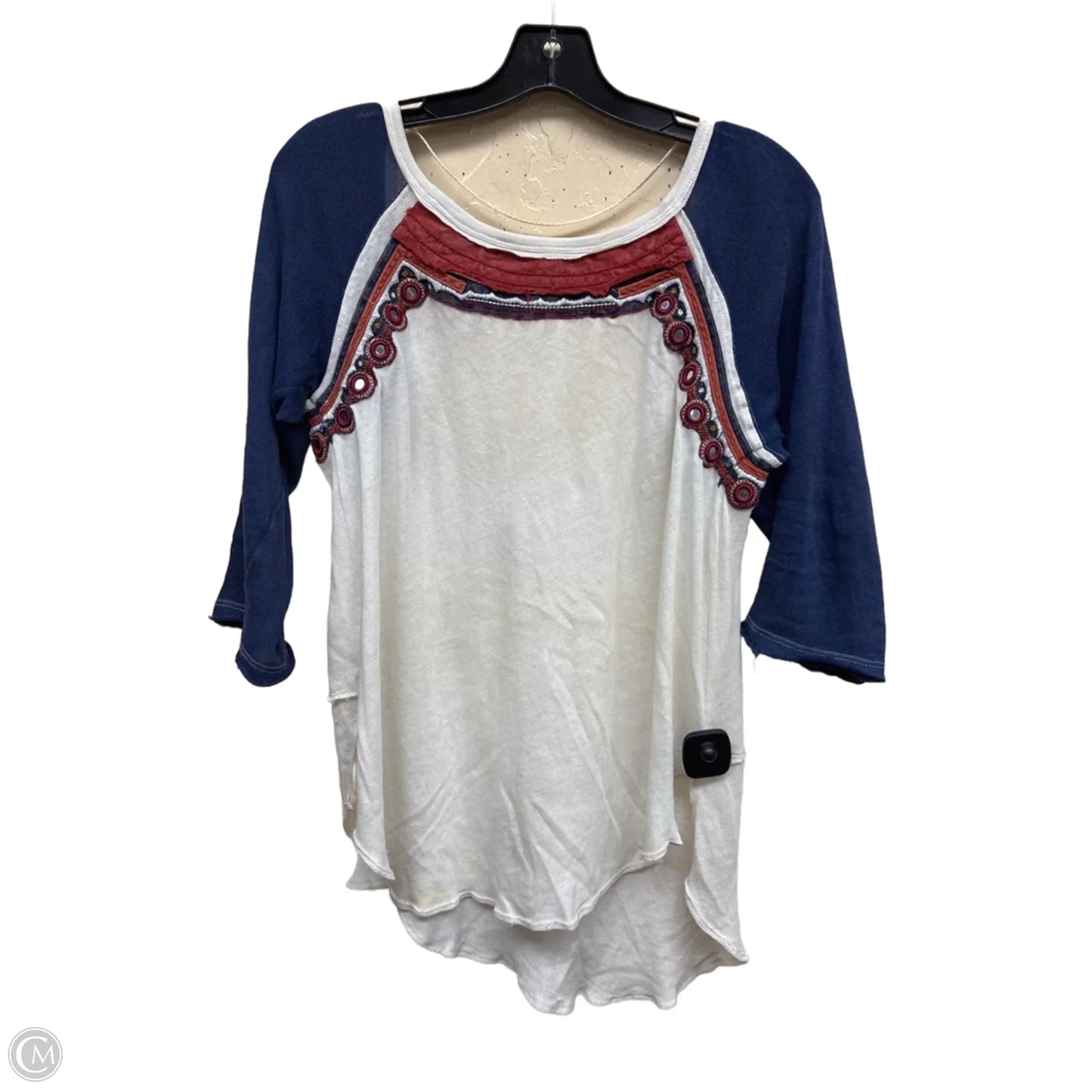 Top Long Sleeve By Free People In Nautical Print, Size: M