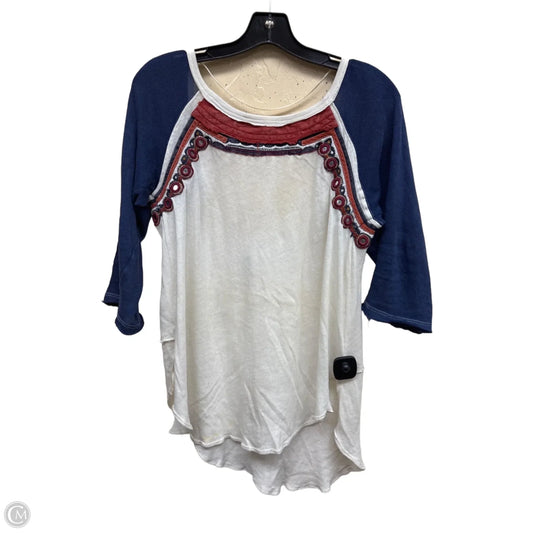 Top Long Sleeve By Free People In Nautical Print, Size: M