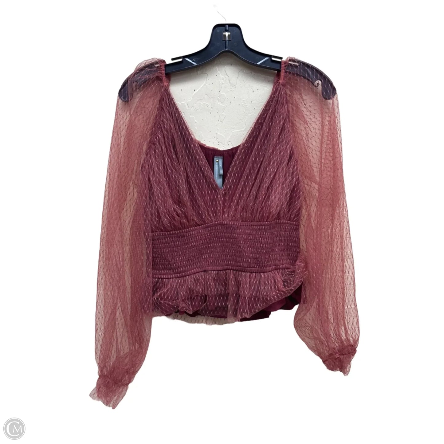 Top Long Sleeve By Anthropologie In Orange, Size: M