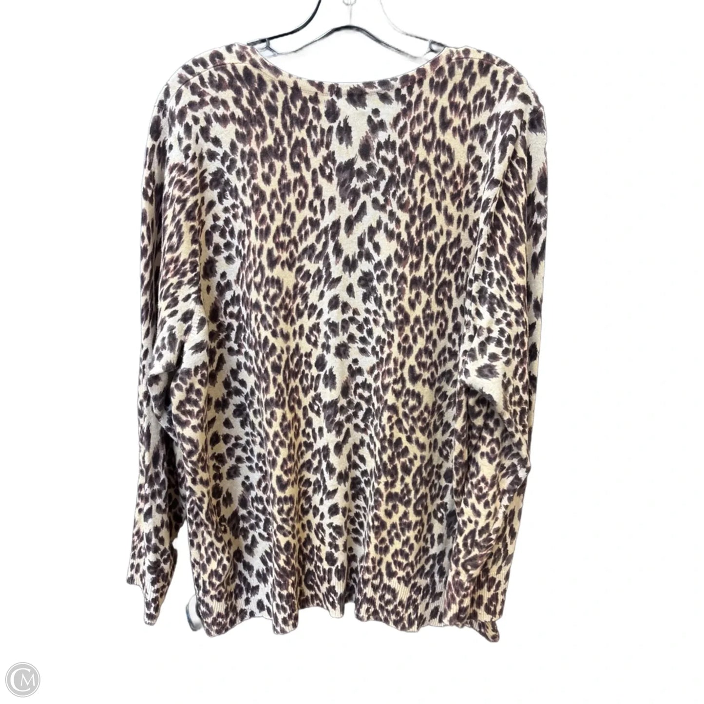 Sweater Cardigan By Croft And Barrow In Animal Print, Size: 2x