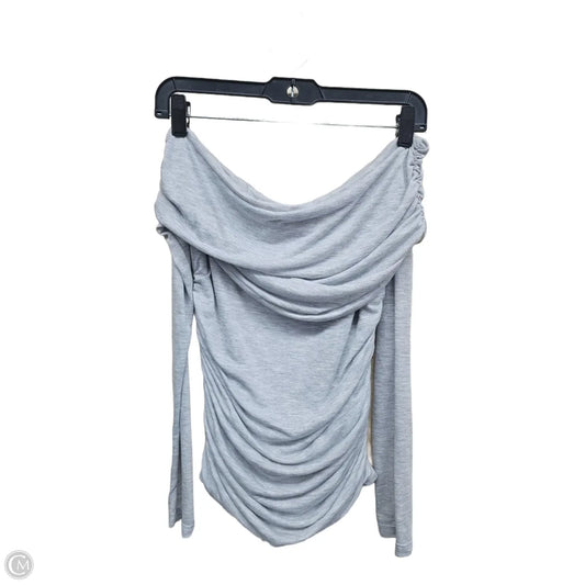 Top Long Sleeve By Abercrombie And Fitch In Grey, Size: M
