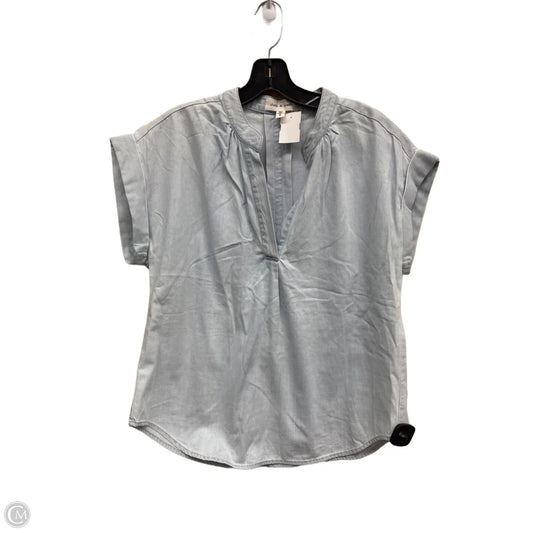 Top Short Sleeve By Cloth & Stone In Blue Denim, Size: M