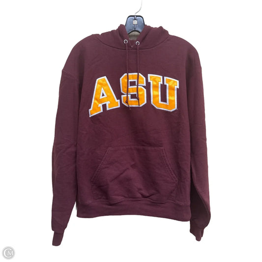 Sweatshirt Hoodie By Champion In Maroon, Size: M