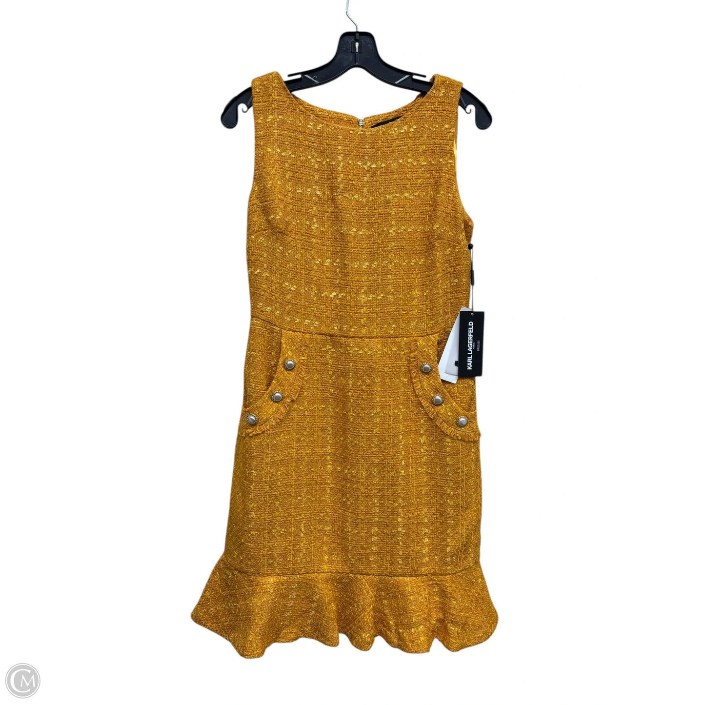 Dress Designer By Karl Lagerfeld In Yellow, Size: S