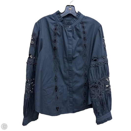 Top Long Sleeve By Anthropologie In Black, Size: L