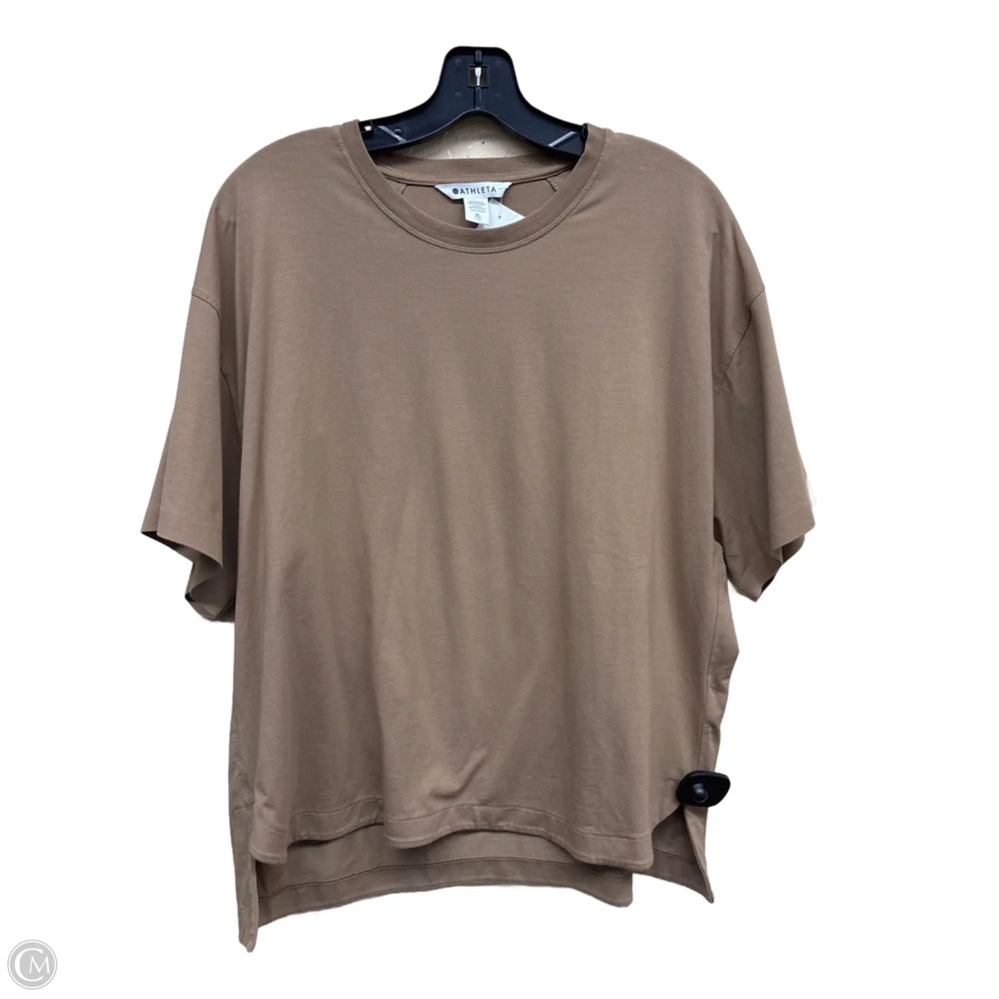 Athletic Top Short Sleeve By Athleta In Tan, Size: Xl