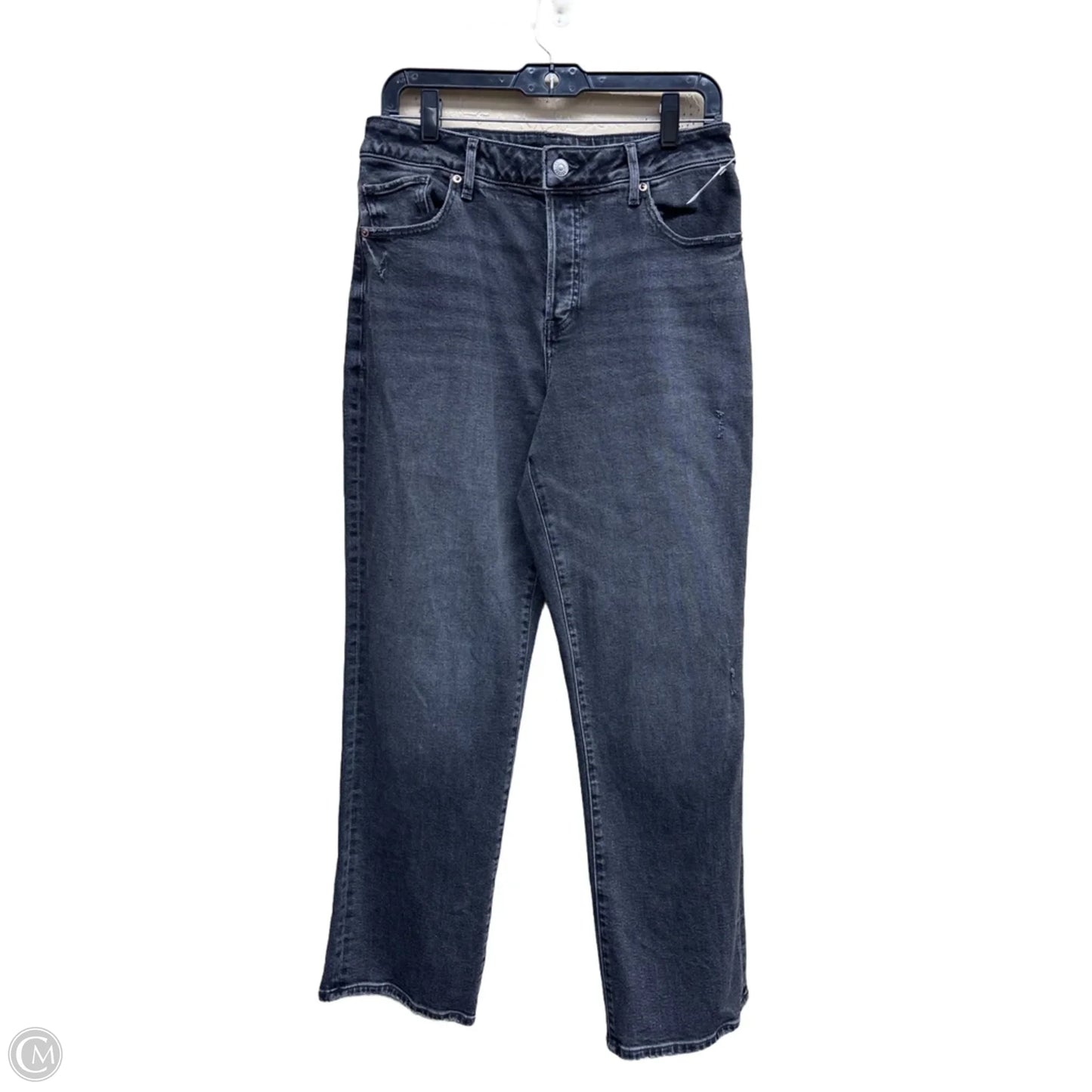 Jeans Straight By Express In Black Denim, Size: 8