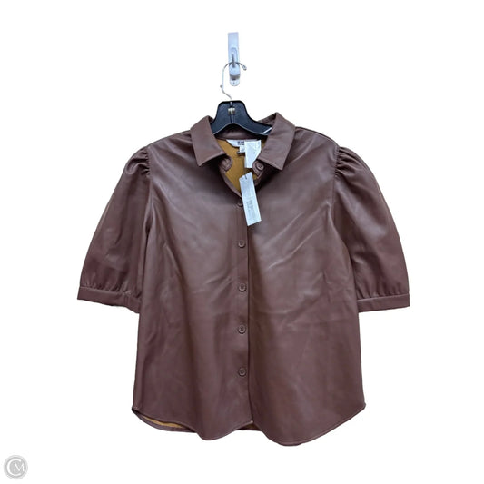 Top Short Sleeve By Bb Dakota In Brown, Size: L
