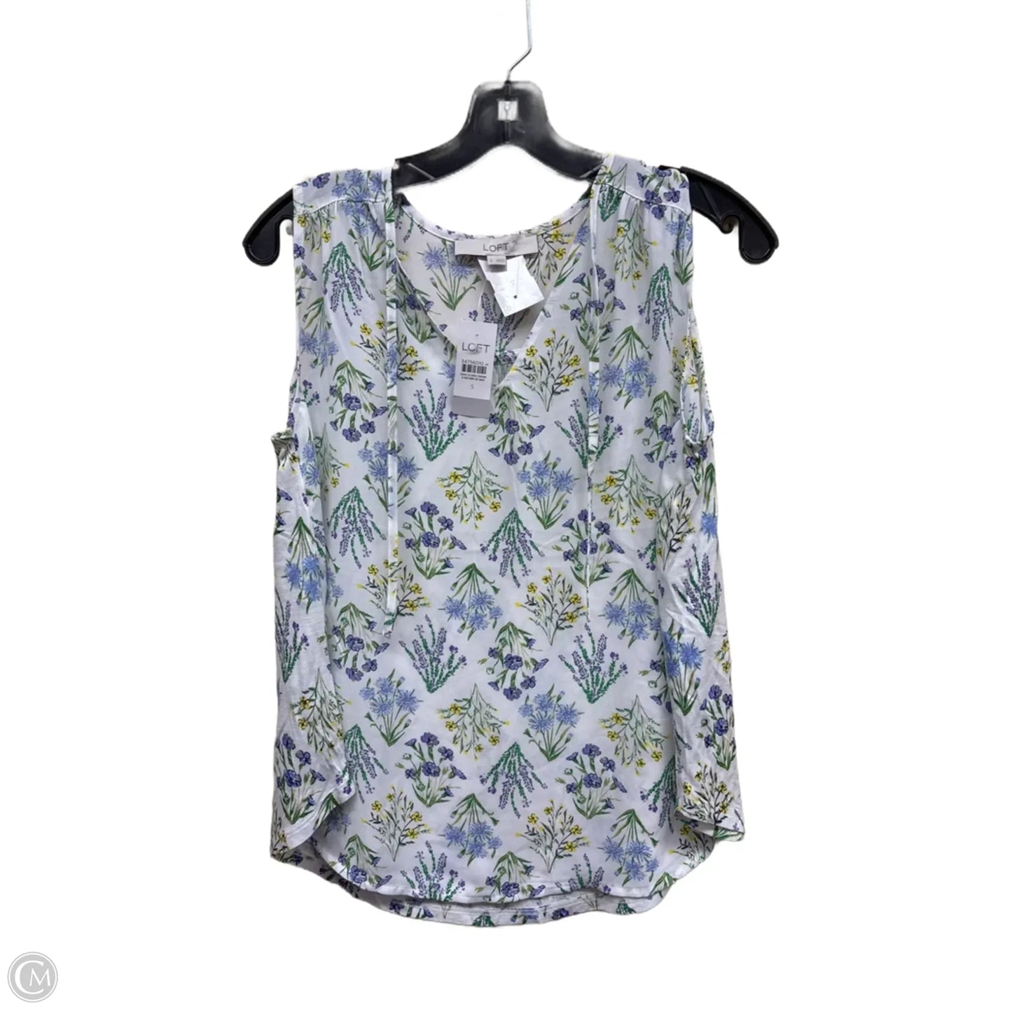 Top Sleeveless By Loft In Floral Print, Size: S