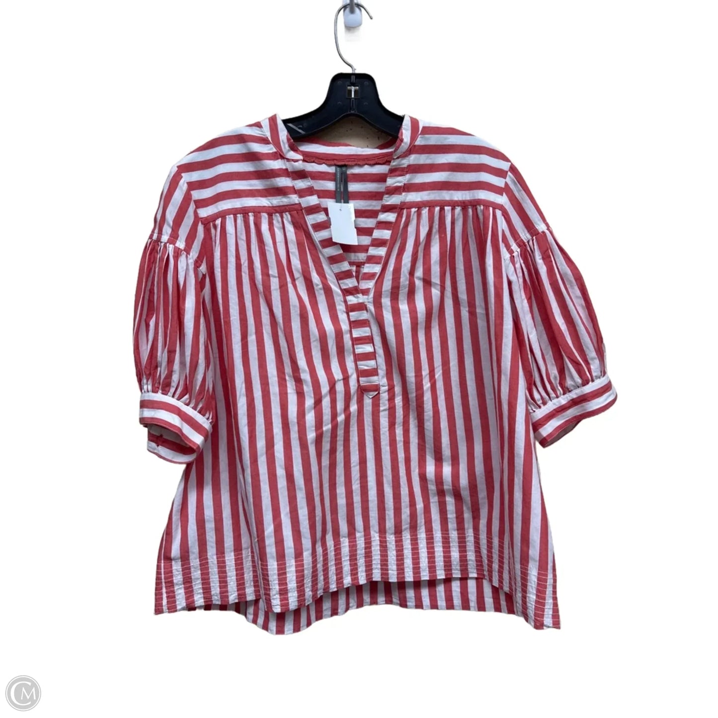 Top Short Sleeve By Anthropologie In Striped Pattern, Size: L