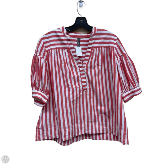 Top Short Sleeve By Anthropologie In Striped Pattern, Size: L