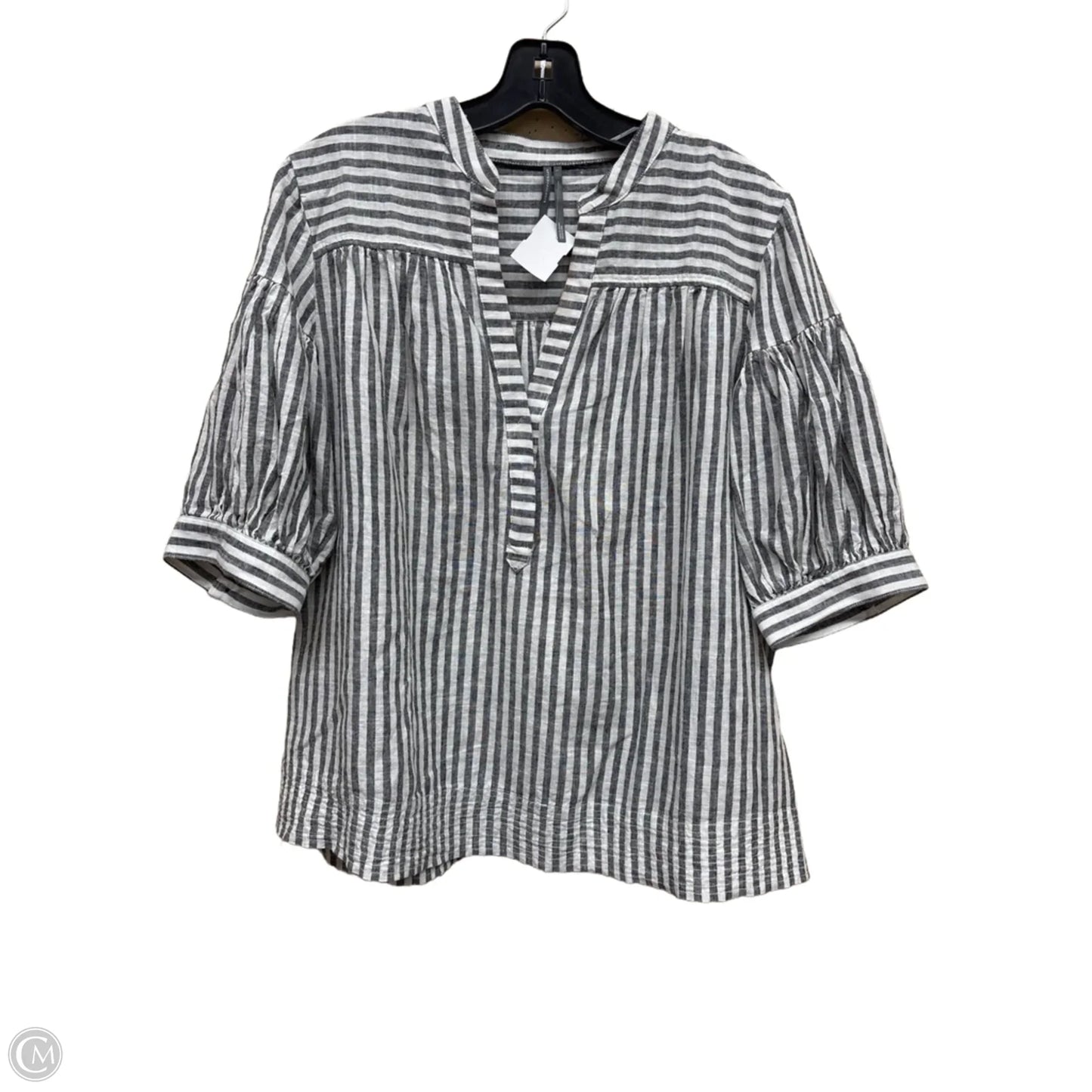 Top Short Sleeve By Anthropologie In Striped Pattern, Size: L