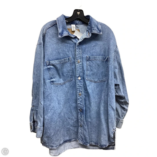 Jacket Denim By H&m In Blue Denim, Size: L
