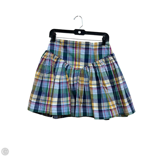 Skirt Mini & Short By Maeve In Plaid Pattern, Size: Xs
