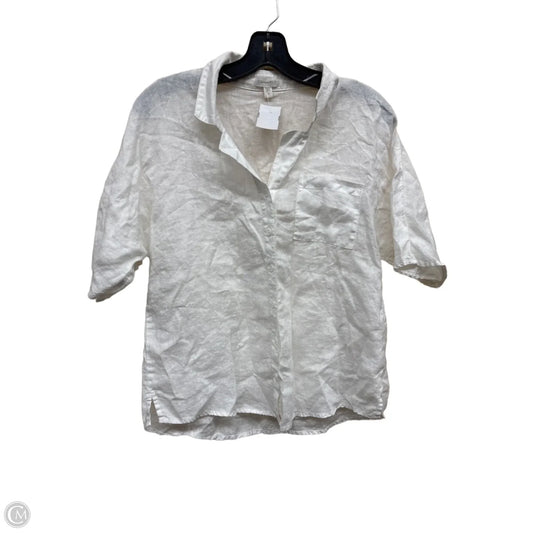 Top Short Sleeve By Garnet Hill In White, Size: M