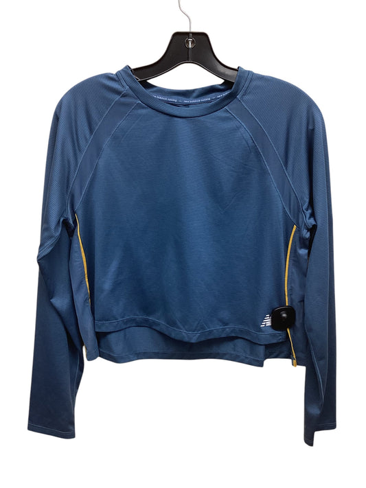 Athletic Top Long Sleeve Crewneck By New Balance In Blue, Size: S