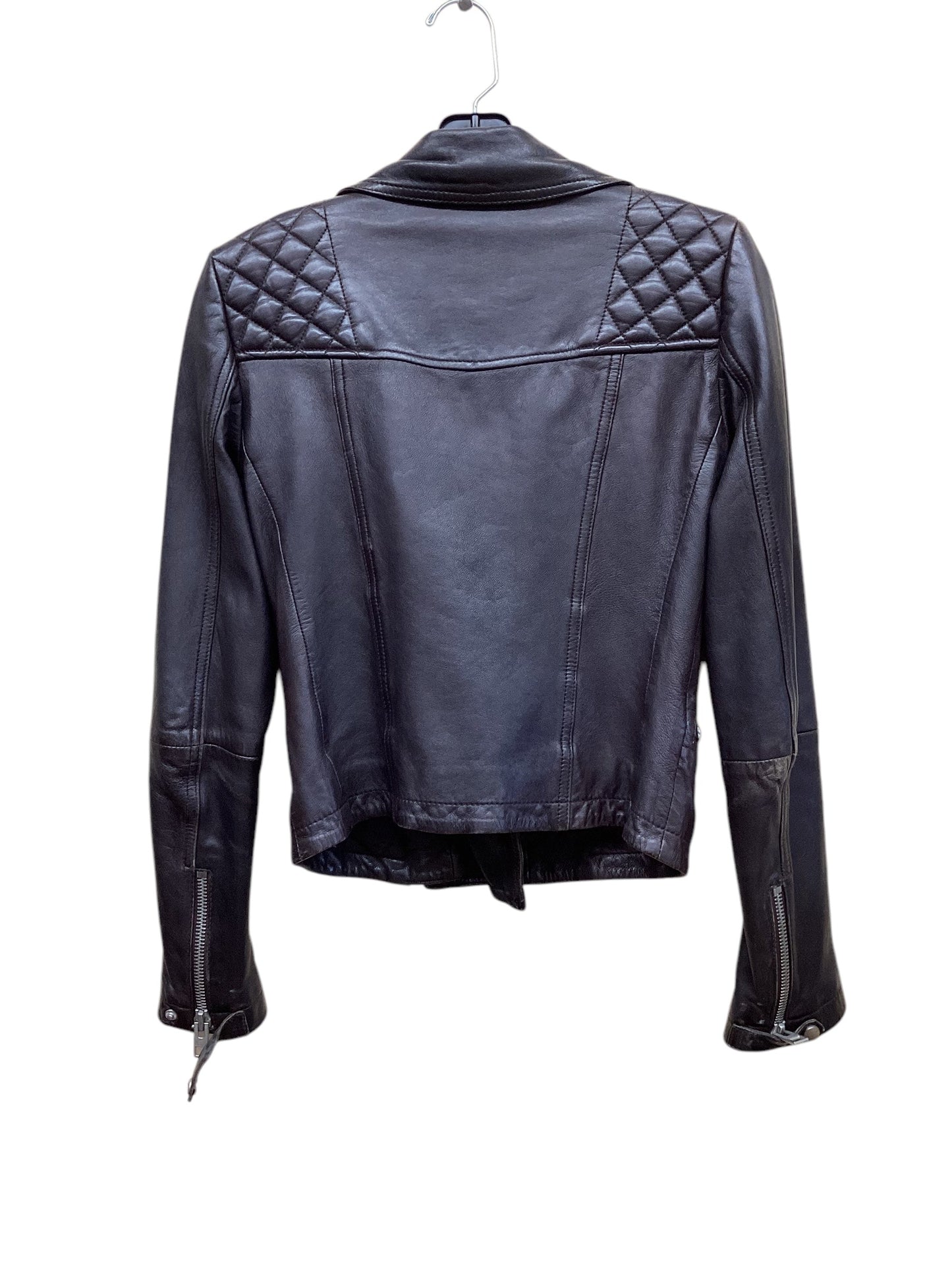 Jacket Leather By All Saints In Brown, Size: 2