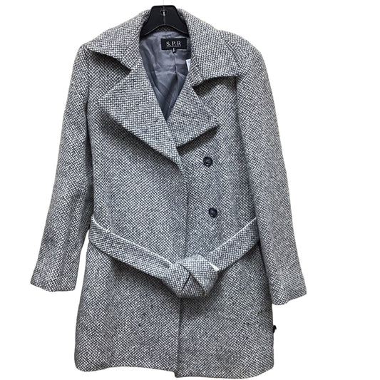 Coat Peacoat By Clothes Mentor In Grey & White, Size: S