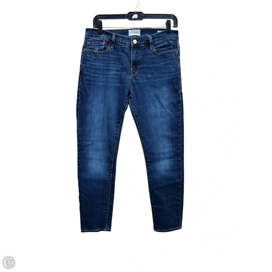 Jeans Straight By Frame In Blue Denim, Size: 8