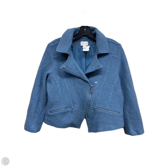 Jacket Moto By Chicos In Blue, Size: M